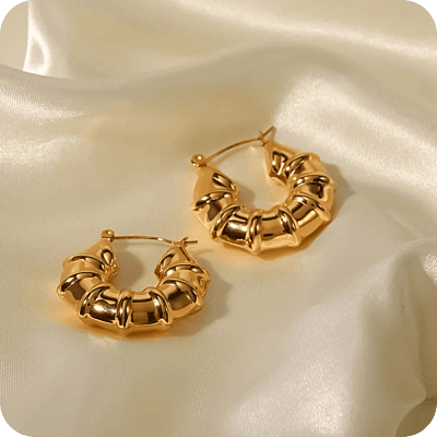 Banboo Hoops Gold Plated