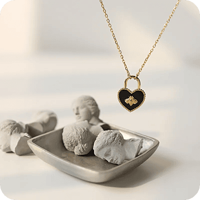 Bee on a Heart Necklace