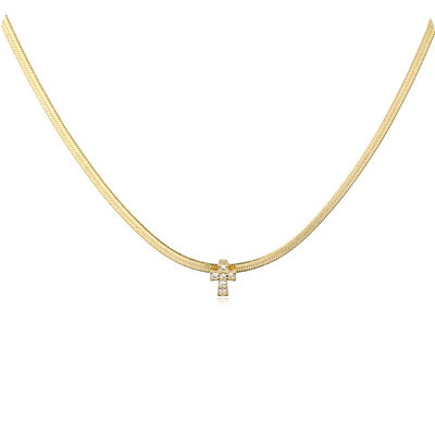 Mini Cross with Snake Chain