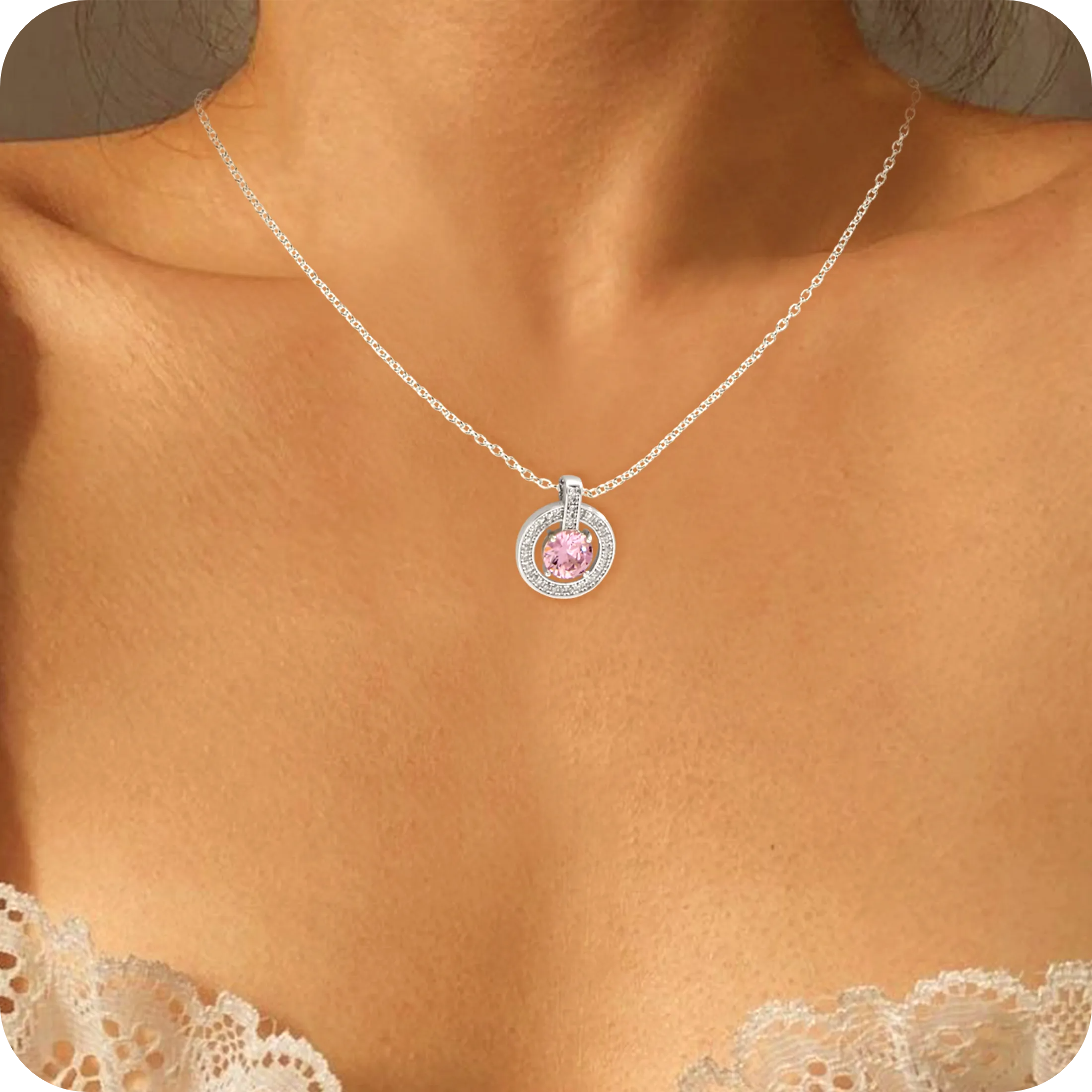 Pink Zircon Necklace