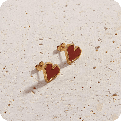 Red Heart Studs Mini