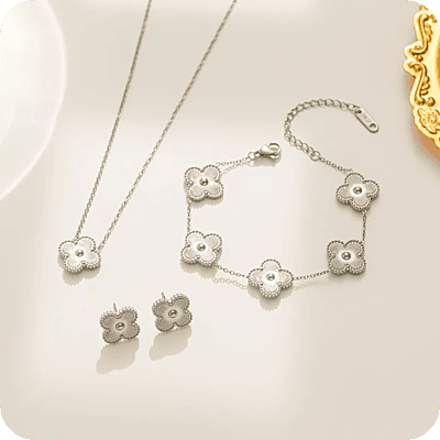 Clover Set Silver