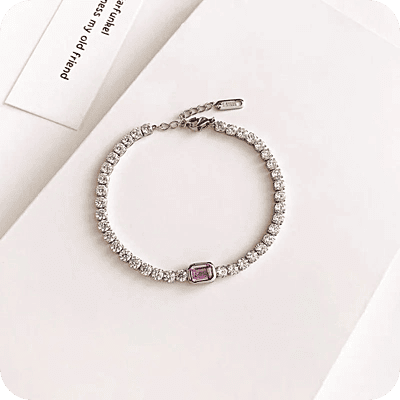 Pink Zircon Tennis Bracelet