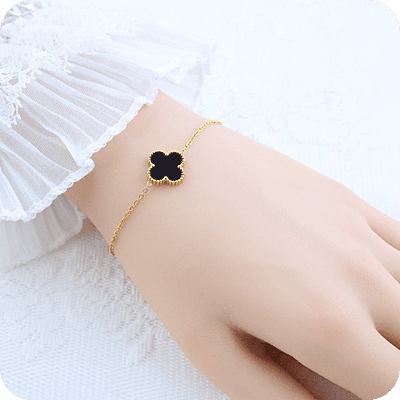 Single Black Clover Bracelet