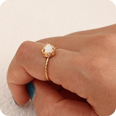 White Heart Ring