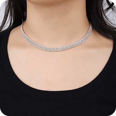 Zircon Necklace White